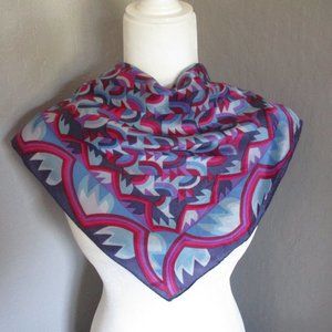 1970s blue & purple geometric scarf